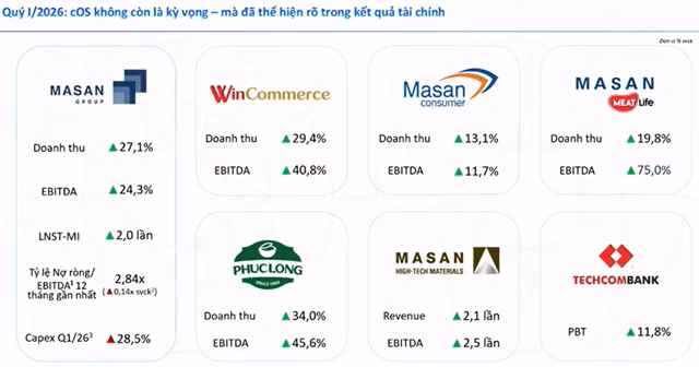 Sự tăng trưởng đồng bộ từ các mảng kinh doanh cốt lõi giúp Masan tối ưu hóa lợi nhuận.
