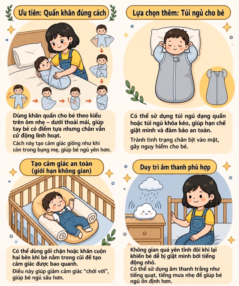 Cách đặt trẻ sơ sinh xuống giường nhẹ nhàng