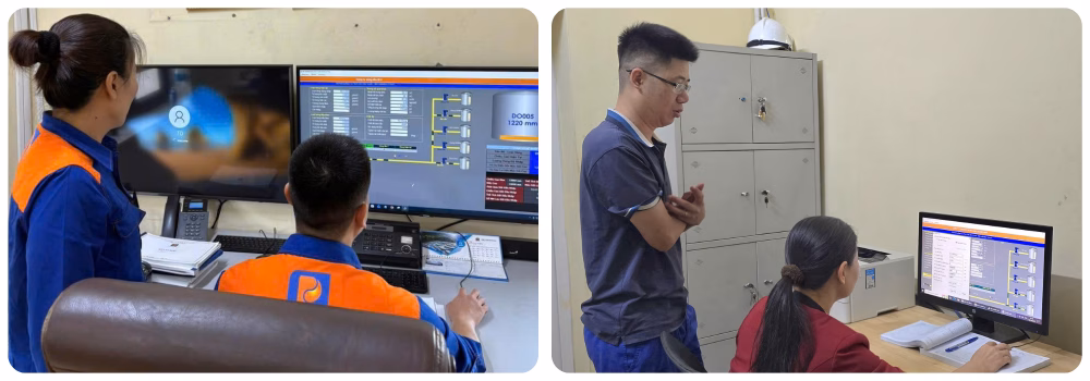 Đội ngũ kỹ thuật theo dõi sát sao hệ thống tuyến ống để đảm bảo an toàn tuyệt đối