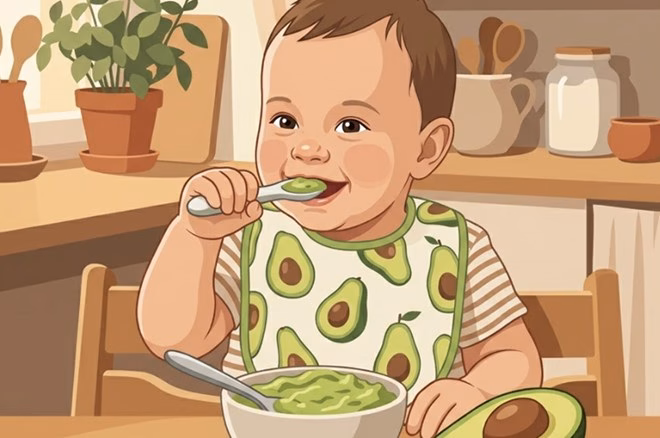 Quả bơ cung cấp nguồn năng lượng dồi dào và chất béo tốt cho sự phát triển của trẻ nhỏ.